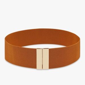 Elegant Tan Belt with Gold Buckle